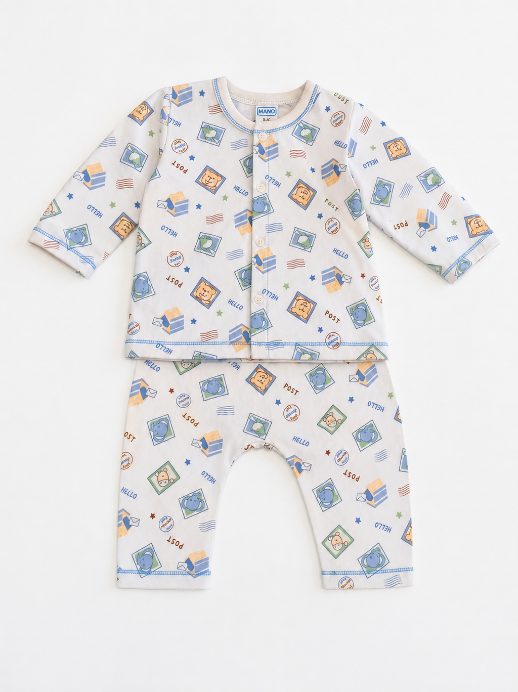 Baby Cotton Printed Co-Ord Set – Long Sleeve Top & Pants (Unisex)