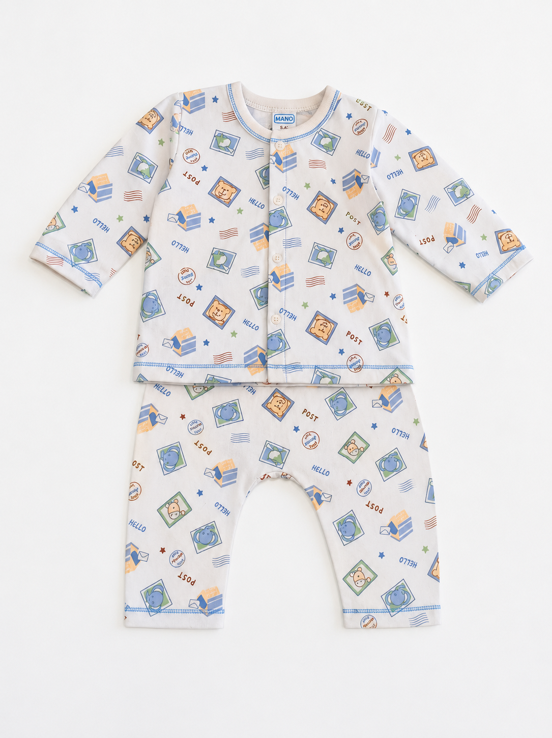 Baby Cotton Printed Co-Ord Set – Long Sleeve Top & Pants (Unisex)