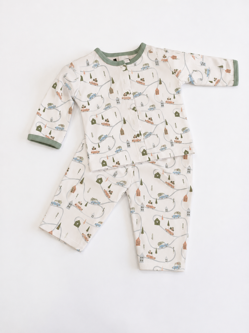 Baby Road Trip Print Cotton Pajama Set – 2-Piece Long Sleeve Sleepwear