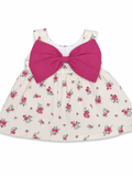 Baby Girl Floral Print Sleeveless Dress with Matching Sun Hat – 2-Piece Set