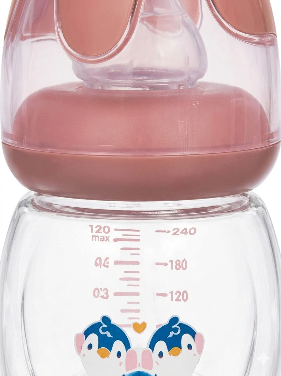 TinyWorld Anti-Colic Silicone Nipple Baby Milk Bottle | Ergonomic Easy-Grip Feeding Bottle (Dusty Pink)