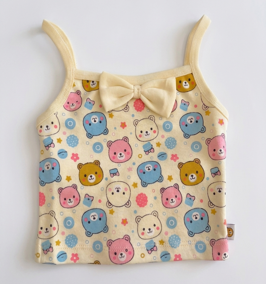 Baby Bear Print Sleeveless Top & Shorts Set – Cute Summer Outfit 🧸✨