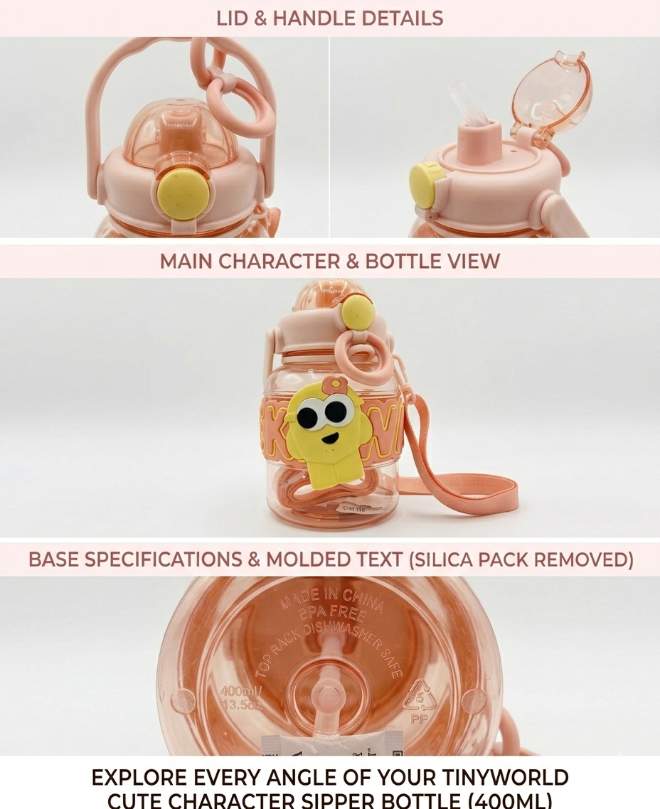 TinyWorld Cute Character Sipper Bottle