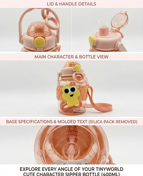 TinyWorld Cute Character Sipper Bottle