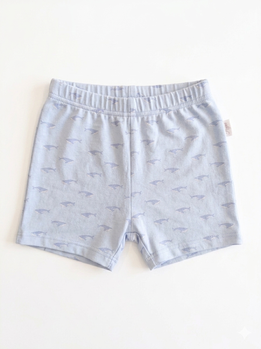 Baby Blue Fish Print Cotton Pajama Set – 2-Piece Long Sleeve Sleepwear