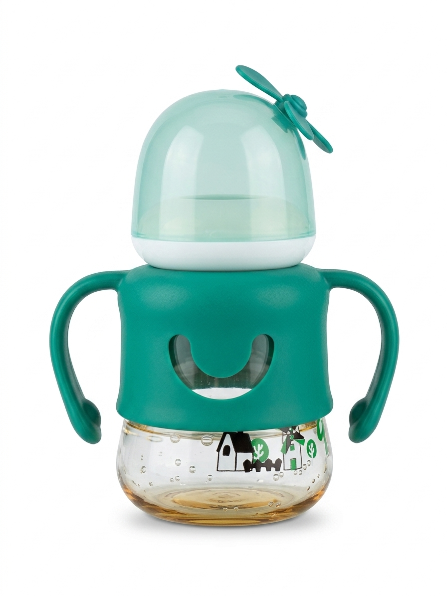Baby Sippy Cup with Dual Handles and Windmill Propeller Lid – Leak-Proof Training Bottle