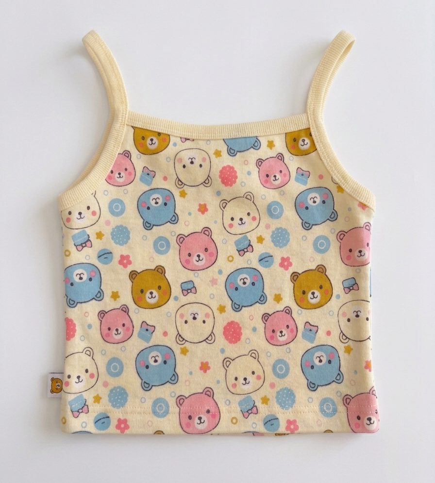 Baby Bear Print Sleeveless Top & Shorts Set – Cute Summer Outfit 🧸✨