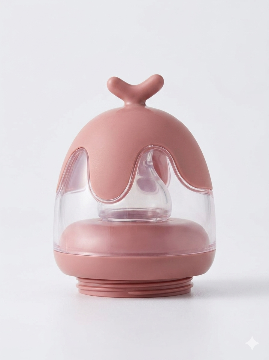 TinyWorld Anti-Colic Silicone Nipple Baby Milk Bottle | Ergonomic Easy-Grip Feeding Bottle (Dusty Pink)