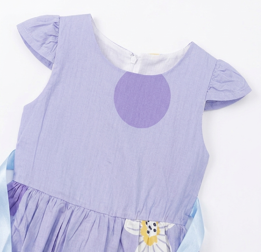 Sky Blue Floral Joy – Cotton Summer Frock for Baby Girls