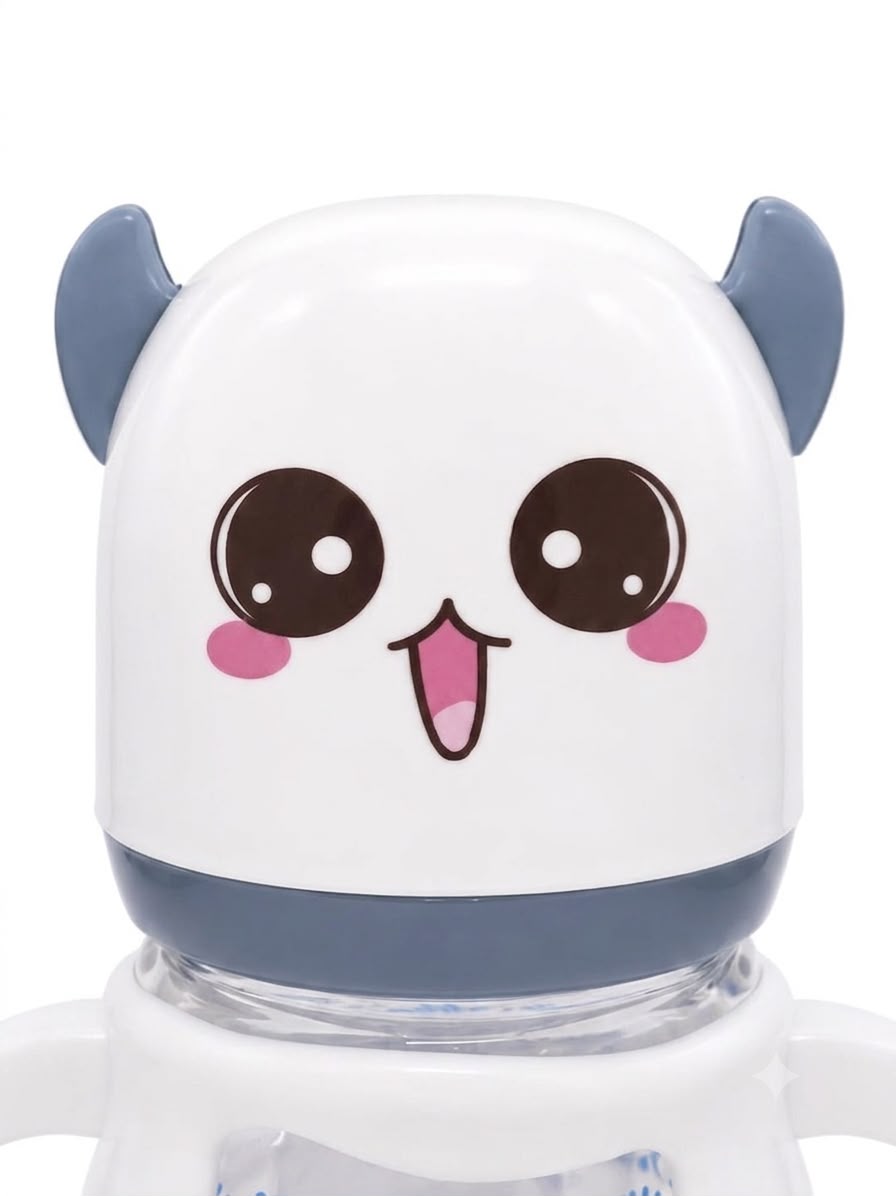 TinyWorld Cute Cartoon Panda Baby Feeding Bottle with Handles & Leak-Proof Lid