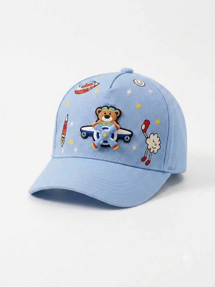 Kids Cute Cartoon Bear Baseball Caps – Adjustable Sun Hat for Boys & Girls