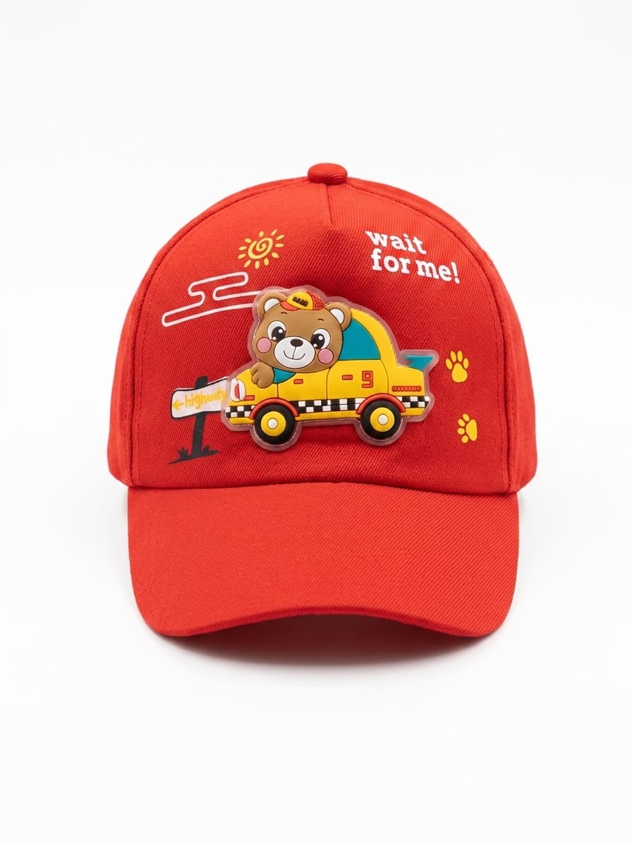 Kids Cute Cartoon Bear Baseball Caps – Adjustable Sun Hat for Boys & Girls