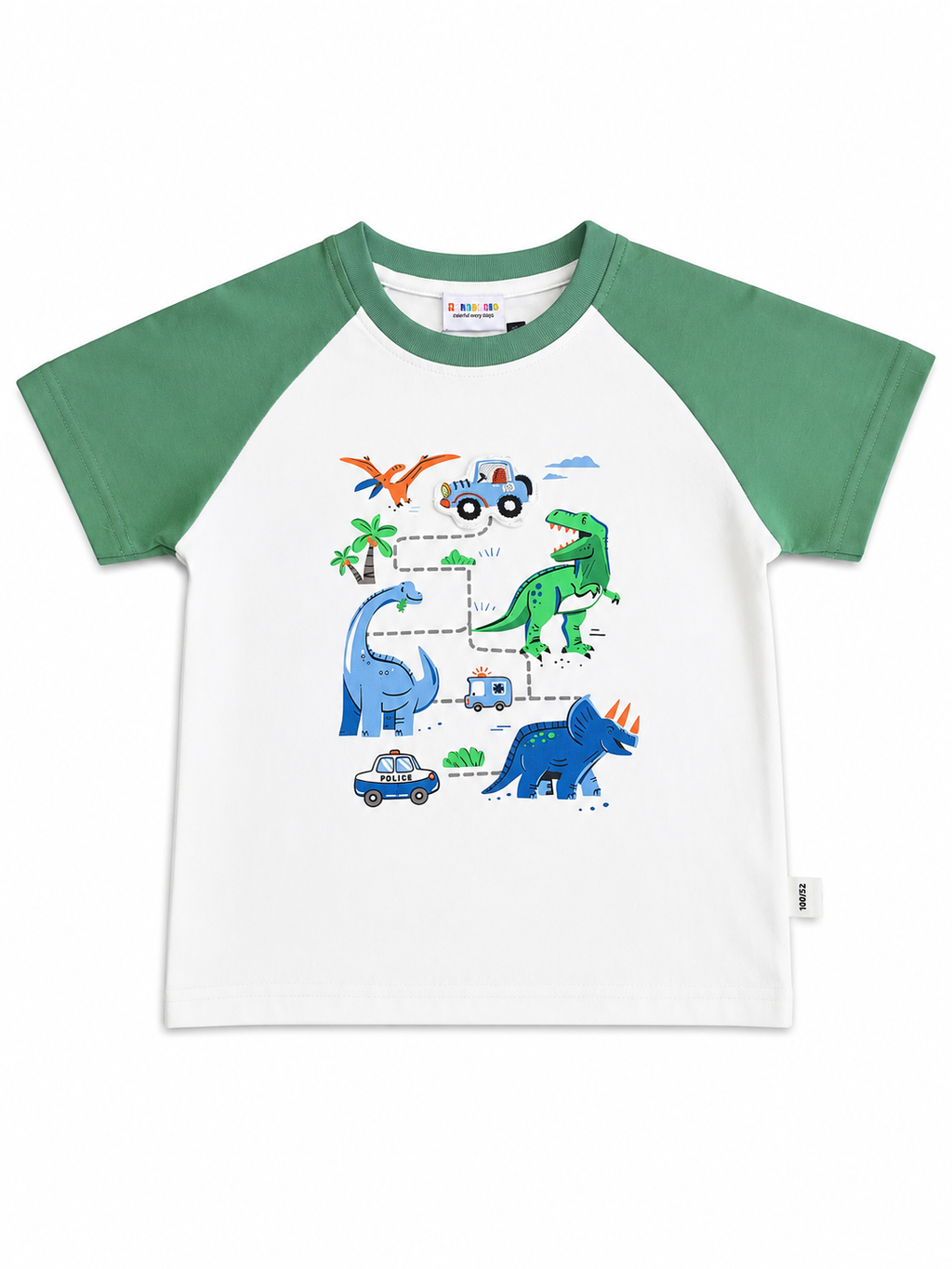 Boys' Dinosaur & Vehicle Raglan T-Shirt