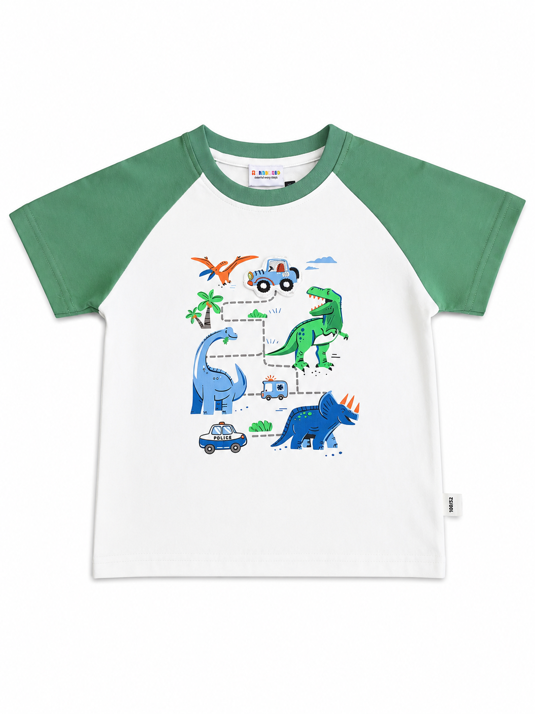 Boys' Dinosaur & Vehicle Raglan T-Shirt