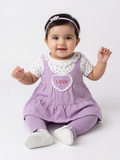 Lavender "LOVE" Heart Pinafore Frock