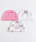 Set of three baby beanie hats