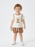 Toddler Boys' Graphic Tee and Contrast Trim Shorts Set