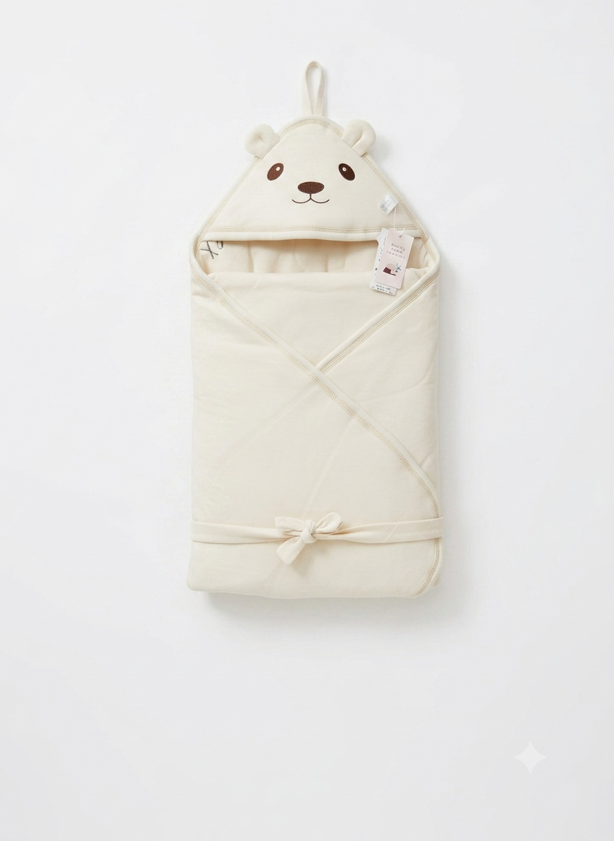 Hooded Bear Baby Swaddle Wrap / Carry Nest Sleeping Bag