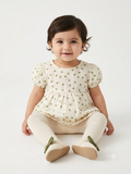 Green Polka-Dot Textured Baby Dress