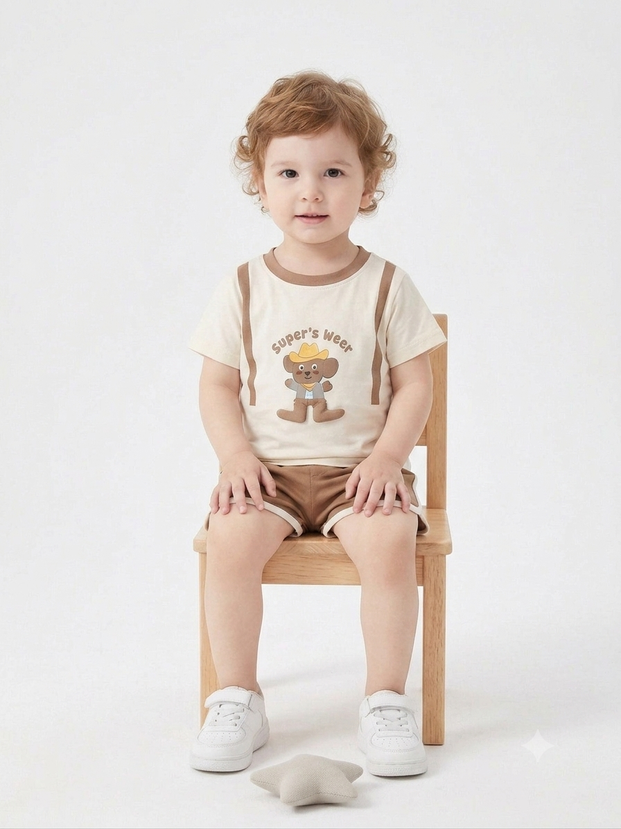 Toddler Boys' Graphic Tee and Contrast Trim Shorts Set