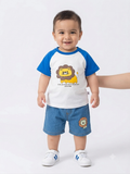 Toddler Boys' Lion-Graphic Raglan Tee and Denim Short Set