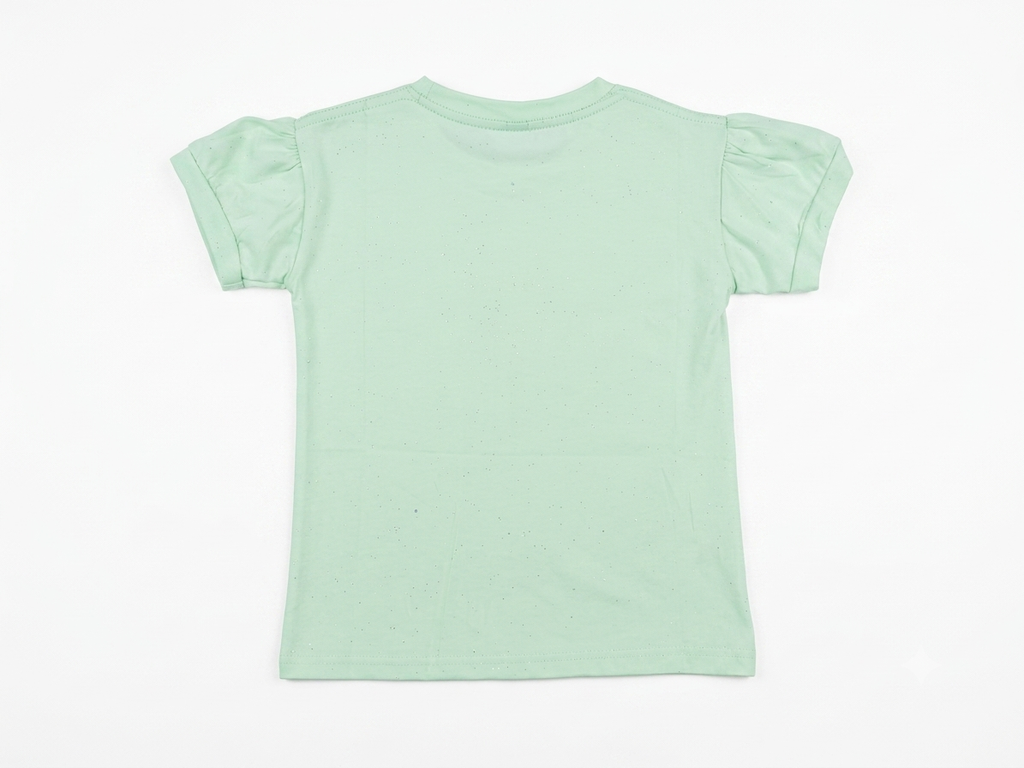 Girls' Mint Green Heartbeat Graphic T-Shirt.