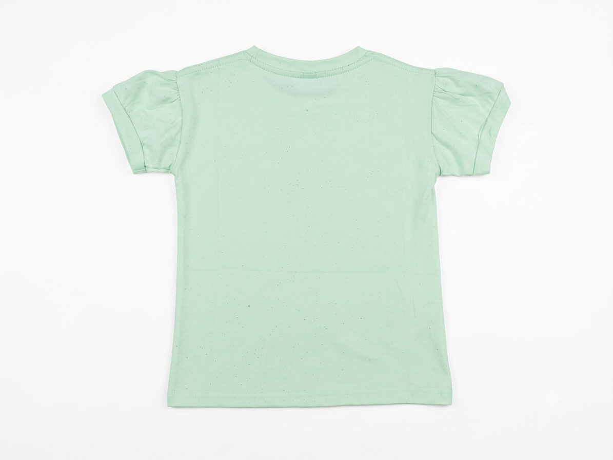 Girls' Mint Green Heartbeat Graphic T-Shirt.