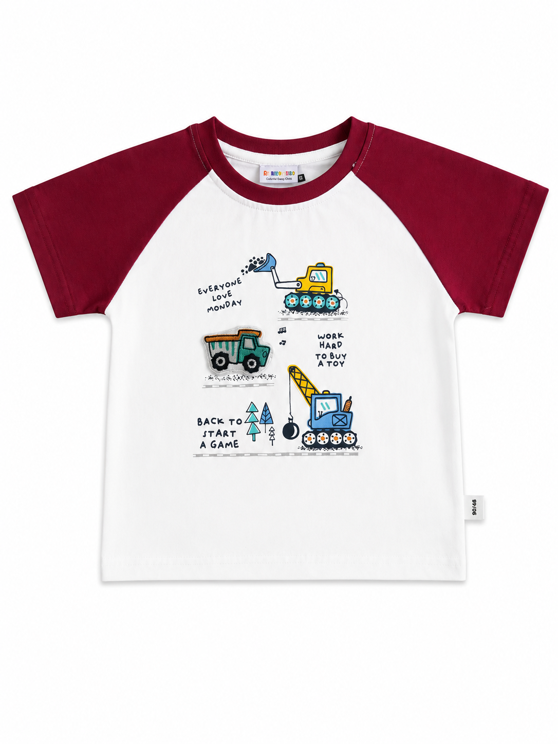 Boys' Construction-Themed Raglan T-Shirt