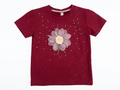Girls' Embellished Floral Accent T-Shirt