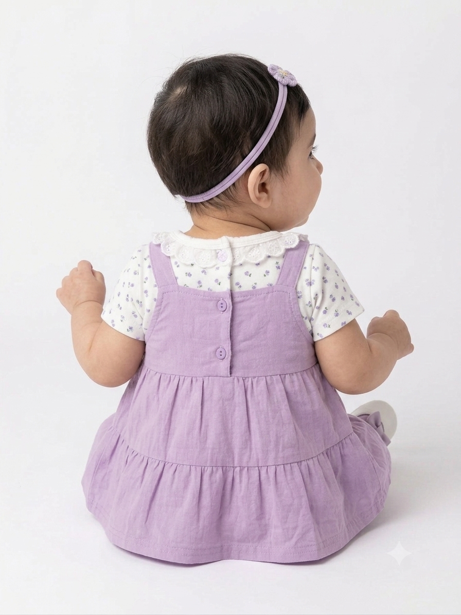 Lavender "LOVE" Heart Pinafore Frock