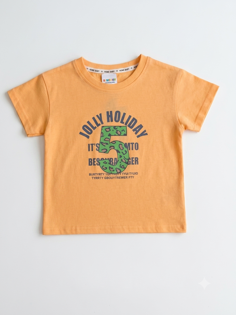 "Jolly Holiday" Graphic Crew Neck T-Shirt for Kids