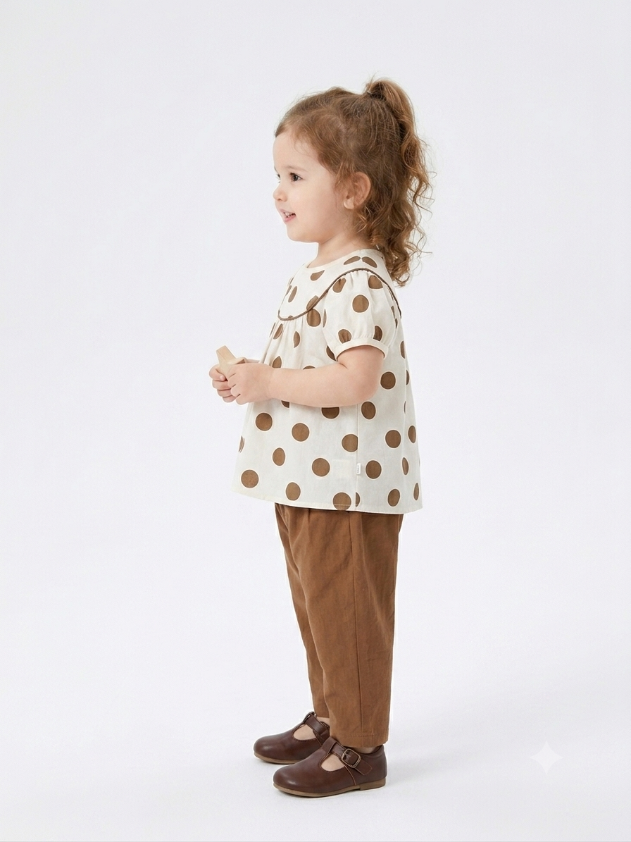 Toddler Girls' Polka Dot Puff-Sleeve Top and Bloomers Set