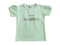 Girls' Mint Green Heartbeat Graphic T-Shirt.