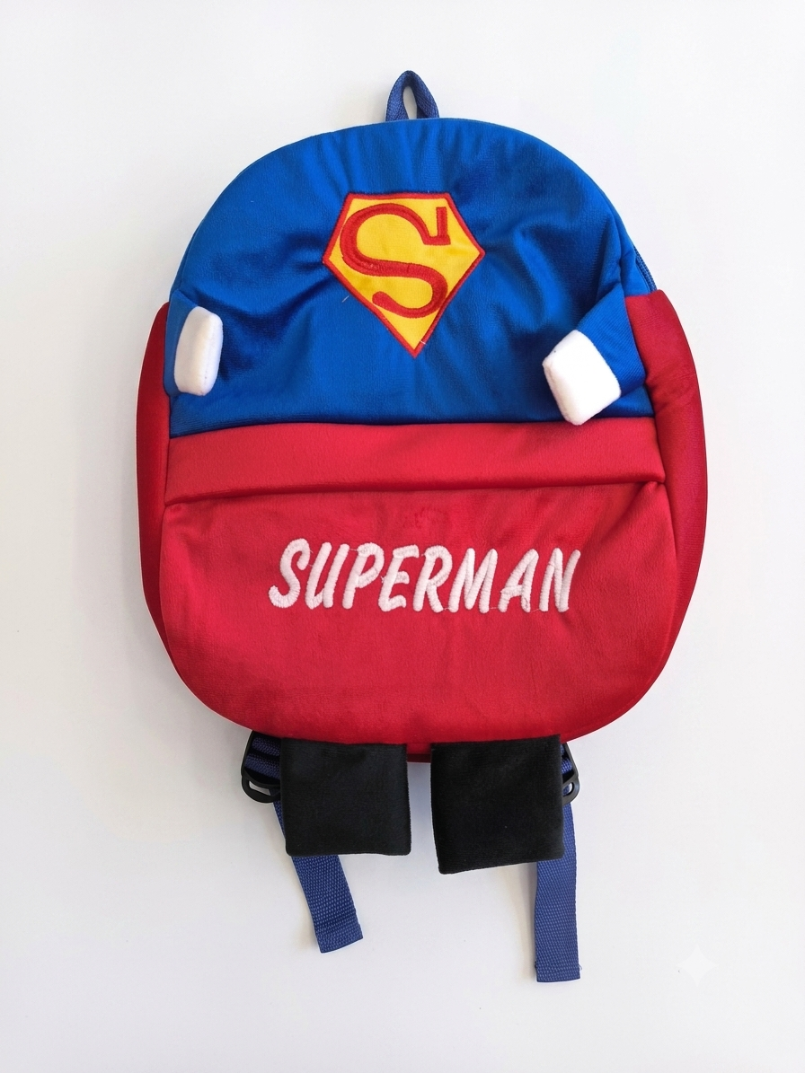 Superman Hero Plush Toddler Backpack